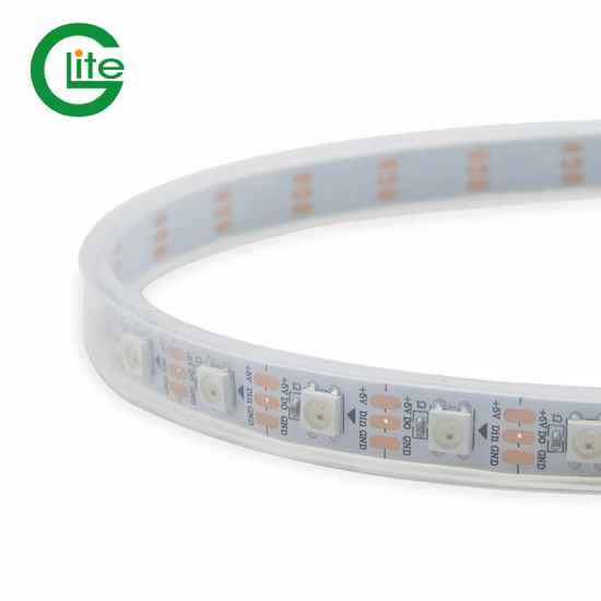 Ws2812b 144LED IP67 Водонепроницаемая светодиодная пиксельная лента с освещением DMX RGB Светодиодная пиксельная лента RGB Ws2812b